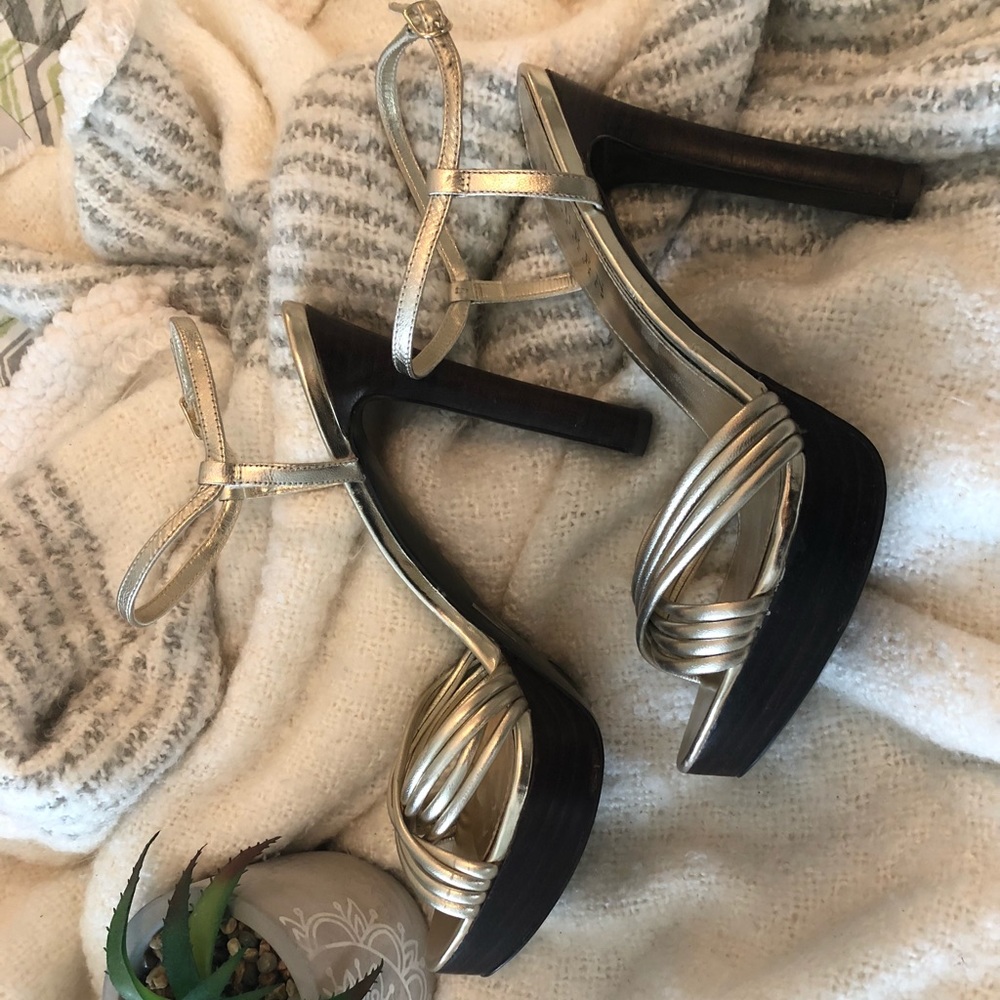 Gold strappy sandals